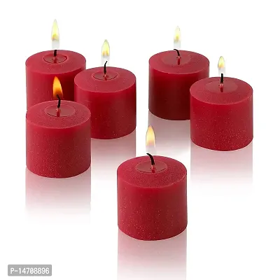 XUEBIN 10 Hour Burning Candles Scented Wax Candles for Home Decor, Weddings, Birthday, Parties, Diwali Decoration Candles Set of 12 Smokeless Candles (Red)