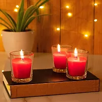 XUEBIN 10 Hour Burning Candles Scented Wax Candles for Home Decor, Weddings, Birthday, Parties, Diwali Decoration Candles Set of 12 Smokeless Candles (Pink)-thumb4