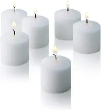 XUEBIN 10 Hour Burning Candles Scented Wax Candles for Home Decor, Weddings, Birthday, Parties, Diwali Decoration Candles Set of 12 Smokeless Candles (White)-thumb4