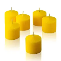 XUEBIN 10 Hour Burning Candles Scented Wax Candles for Home Decor, Weddings, Birthday, Parties, Diwali Decoration Candles Set of 12 Smokeless Candles (Yellow)-thumb4