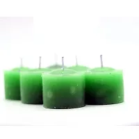 XUEBIN 10 Hour Burning Candles Scented Wax Candles for Home Decor, Weddings, Birthday, Parties, Diwali Decoration Candles Set of 12 Smokeless Candles (Green)-thumb4