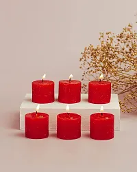 XUEBIN 10 Hour Burning Candles Scented Wax Candles for Home Decor, Weddings, Birthday, Parties, Diwali Decoration Candles Set of 12 Smokeless Candles (Red)-thumb1