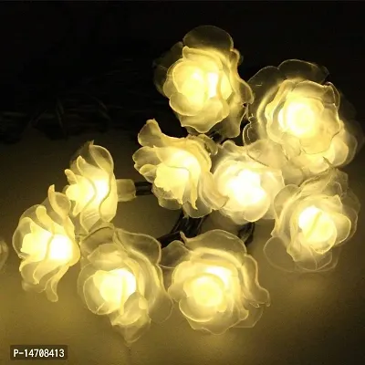 XUEBIN 4 Meter Led Flower String Light for Decoration Warm White 16 Led Blossom Flower Light for Diwali Decoration Outdoor-Indoor, Party, Wedding, Home Decoration Fairy Light