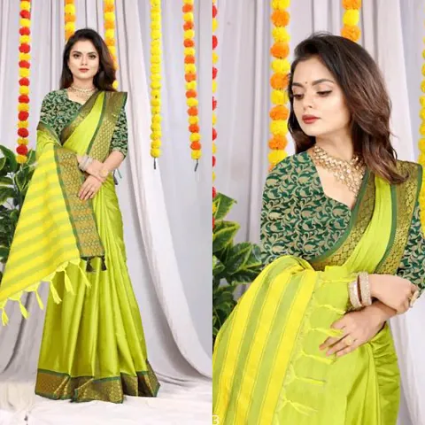 Glamorous Art Silk Saree with Blouse piece 