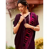 Stylish Purple Georgette Printed Saree with Blouse Piece For Women-thumb1