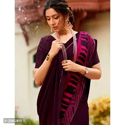 Stylish Purple Georgette Printed Saree with Blouse Piece For Women-thumb2