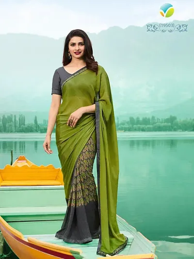 Georgette Printed Bollywood Sarees with Blouse Piece