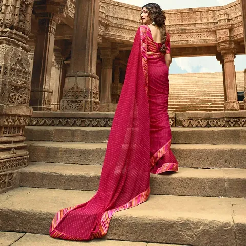 Trending Chiffon Saree with Blouse piece 