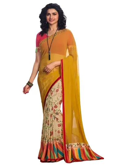 Stunning Latest Design Georgette Women Saree with Blouse Piece