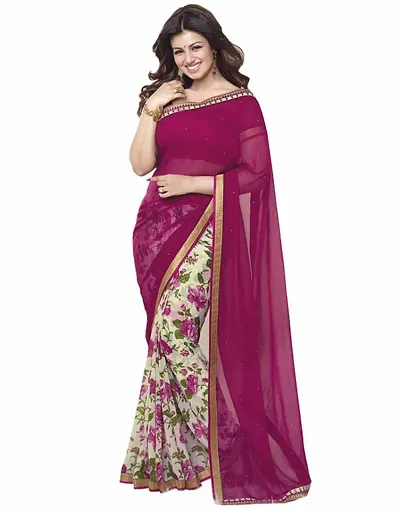 New Trendy Georgette Saree with Blouse piece