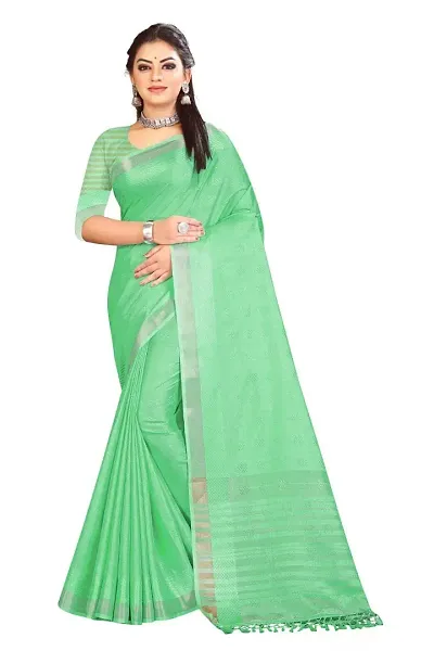 Arena Fashion? Women's Silk Saree with Unstitched Blouse Piece (Grey)