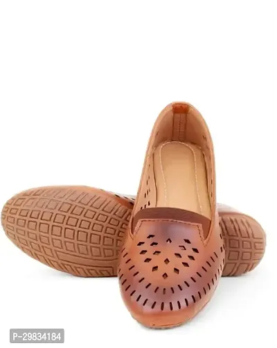 Elegant Brown Mesh Solid Fashion Flats For Women-thumb0