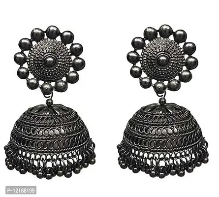 Tejaswini Store Black Shinning Traditional Pearl Earring For Girls and Women (Black)