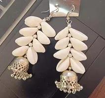 Tejaswini Store White Shell Four Layer Stylish Earring For Girls and Women-thumb3