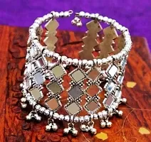 Tejaswini Store Traditional Mirror-Stone Shinning Oxidised Bracelet Kada For Girls and Women-thumb2