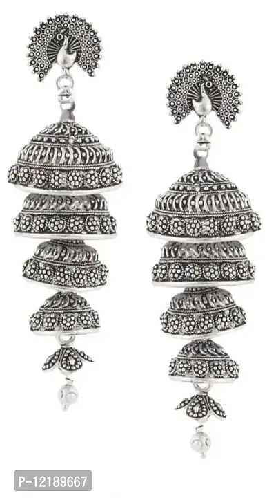 Tejaswini Store Beautiful New Peacock Traditional Four Layer Earring For Girls and Women