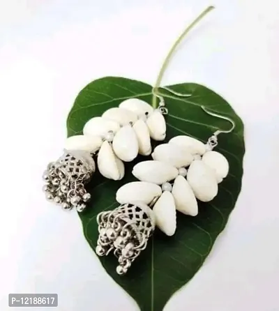 Tejaswini Store White Shell Four Layer Stylish Earring For Girls and Women-thumb2