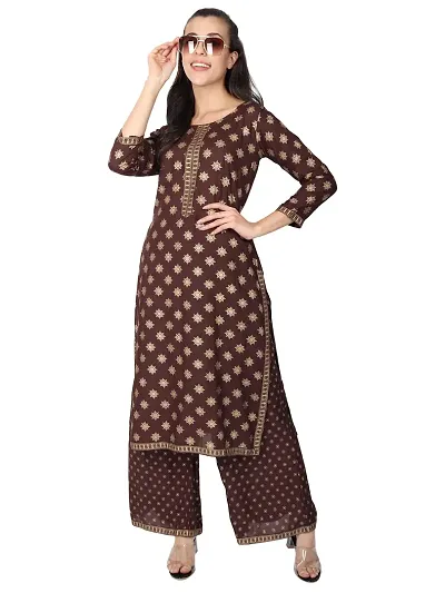 Stylish Fancy Rayon Kurta With Bottom Wear Set For Women