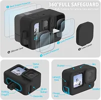 Zelenor Mount Accessories Kit for GoPro Hero 10/Hero 9 Black, Includes Replacement Side Door+6PCS Tempered Glass Screen Lens Protector+Lens Cover Cap+Silicone Sleeve Case-thumb2