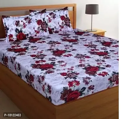 Comfortable Polycotton Printed Double Bedsheet with Pillow Covers-thumb0