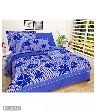 Comfortable Polycotton Printed Double Bedsheet with Pillow Covers-thumb0