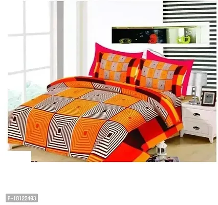 Comfortable Polycotton Printed Double Bedsheet with Pillow Covers-thumb0