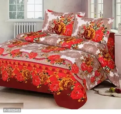 Comfortable Polycotton Printed Double Bedsheet with Pillow Covers-thumb0