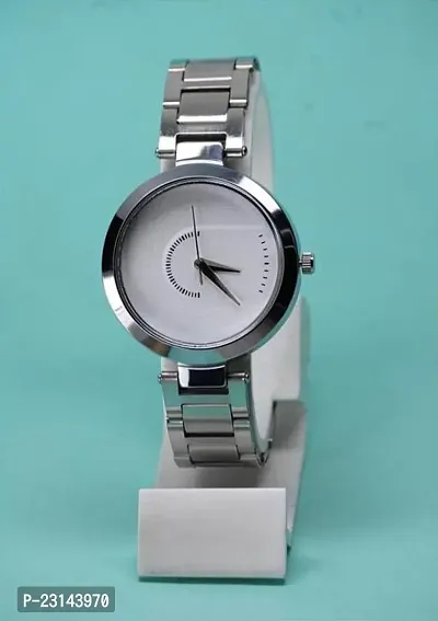 Stylish Silver Metal Analog Watches For Women-thumb0