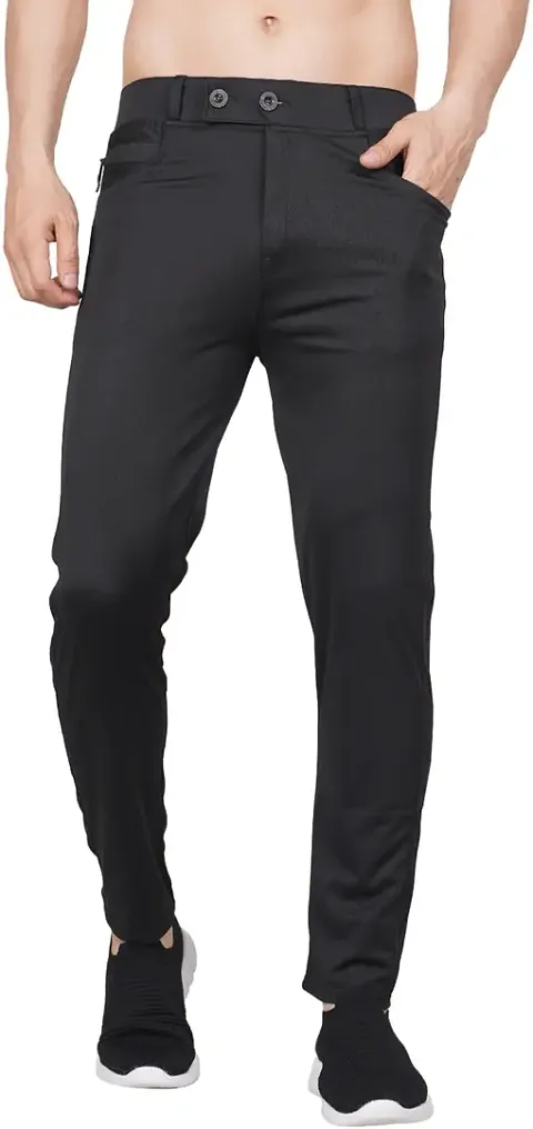 Mevan Stylish Lycra Blend Solid Regular Fit Trouser For Men