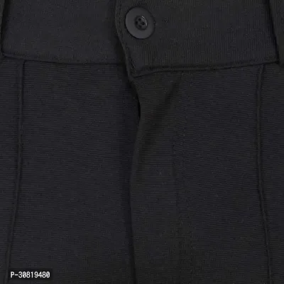 JeanBerry Stylish Black Cotton Blend Solid Regular Fit Trouser For Men-thumb2