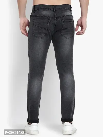 Stylish Black Faded Mid-Rise Jeans For Men-thumb2