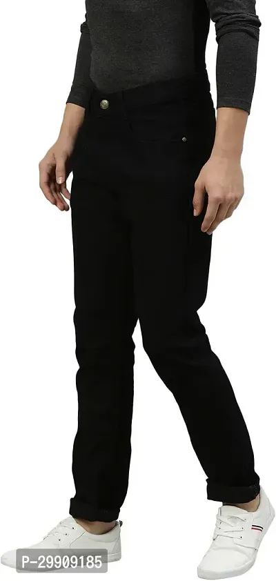 Stylish Black Cotton Blend Mid-Rise Jeans For Men-thumb2