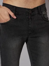 Stylish Black Faded Mid-Rise Jeans For Men-thumb2