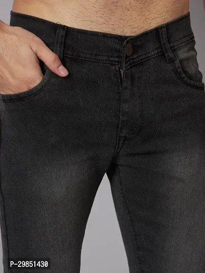 Stylish Black Faded Mid-Rise Jeans For Men-thumb3