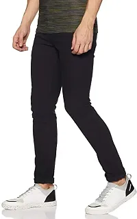 Stylish Black Cotton Blend Mid-Rise Jeans For Men-thumb2