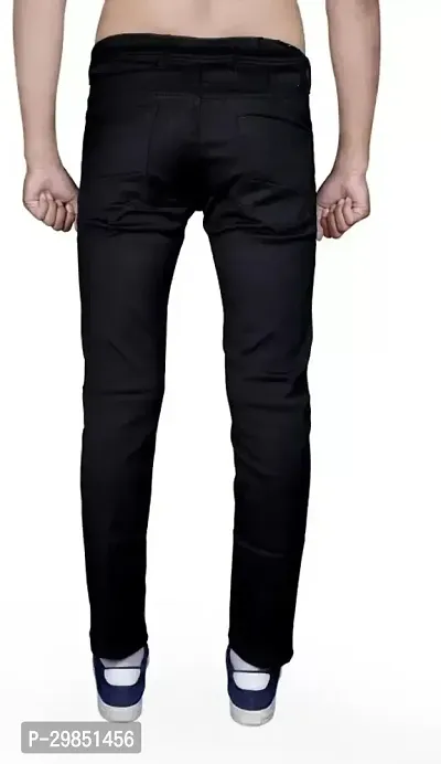 Stylish Black Solid Mid-Rise Jeans For Men-thumb2