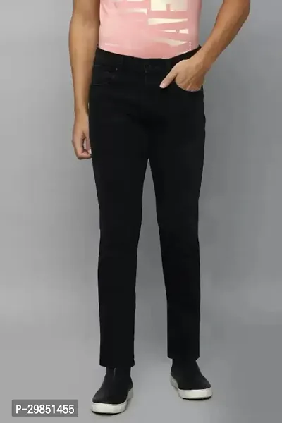 Stylish Black Solid Mid-Rise Jeans For Men