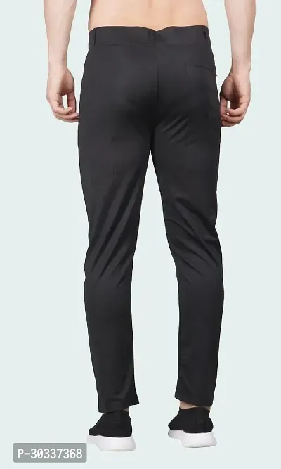 Jeanberry  Comfortable Black Polyester Spandex Regular Track Pants For Men-thumb2