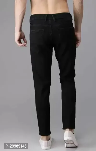 Stylish Black Cotton Blend Mid-Rise Jeans For Men-thumb2