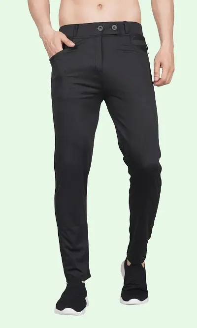 Classic Linen Blend Solid Track Pants for Men