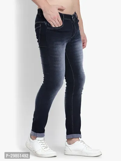 Stylish Black Faded Mid-Rise Jeans For Men