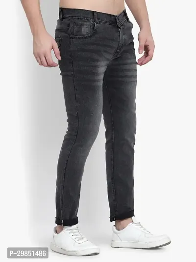 Stylish Black Faded Mid-Rise Jeans For Men-thumb3