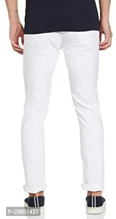 Stylish White Solid Mid-Rise Jeans For Men-thumb2