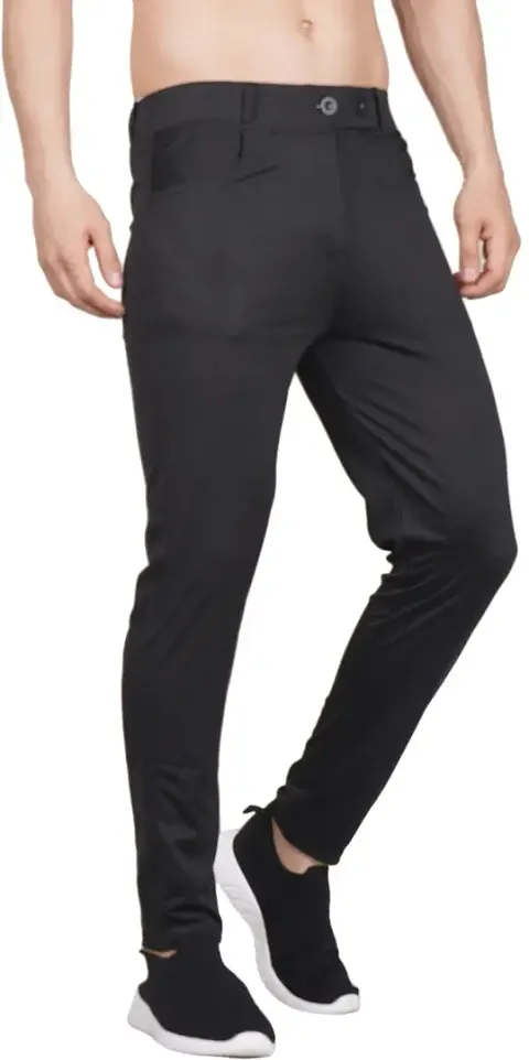 Mevan Stylish Lycra Blend Solid Regular Fit Trouser For Men