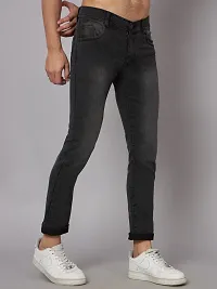 Stylish Black Faded Mid-Rise Jeans For Men-thumb1