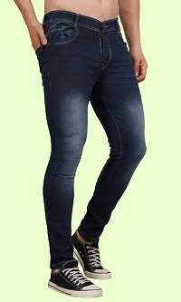 Stylish Cotton Blend Blue Jeans For Men-thumb2