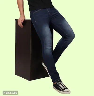 Stylish Cotton Blend Blue Jeans For Men