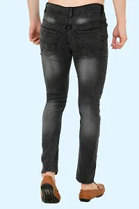 Stylish Cotton Blend Grey Jeans For Men-thumb1