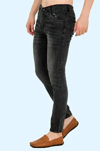 Stylish Cotton Blend Grey Jeans For Men-thumb2