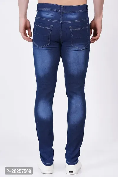 Stylish Cotton Blend Blue Jeans For Men-thumb2